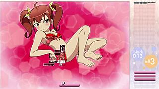 Hey, watch kurusu kanako strip in arkanoid gameplay with ripped clothes