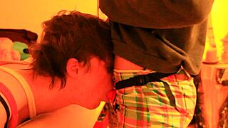 watch your boyfriend suck my strapon in bondage?