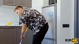 I can't get enough of rimming my Russian friend in red stockings during our hot threesome.