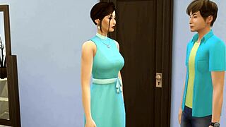 japanese stepmom shares hotel bed with stepson