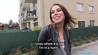 Public Agent Slams Jessica Beil with Backseat Creampie