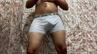 took off my white underwear in the shower