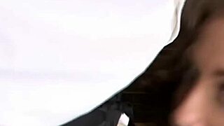 Gorgeous brunette shoves a huge cock in her ass, watch her gag on it!