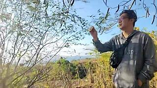 exploring in the tall grass with a beautiful blonde