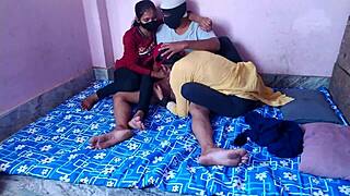 real threesome with friend banging girlfriend hard