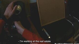 Quick teen quickie with glasses and a hot blowjob deal 😈