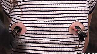 Babe ass whipped hard in doggy bondage setup.