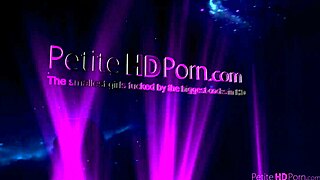 Petite teen cutie in hardcore threesome blowjob.