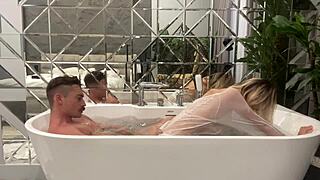 Wow, this toilet bitch swallows and takes it deep in her tiny ass! 😍