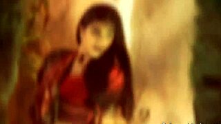 The eastern indian dancer, a brunette milf, performs a solo dance and gets exposed