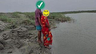 Bowdi gets pounded doggystyle beside a river with tight natural tits