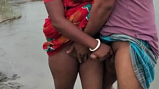 Bowdi gets pounded doggystyle beside a river with tight natural tits