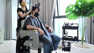 Is the Indian barber horny while cutting hair?