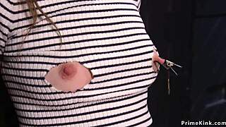 Babe ass whipped hard in doggy bondage setup.