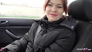 Alman Scout Küçük 18+ Kızıl Saçlı Lizzy Rose'u Kaba Casting Seks İçin Seçiyor