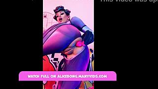 Widowmaker cosplay alicebong fucks anal with toys in overwatch scene 😈
