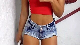 Blonde teases pussy and ass with toys for fans