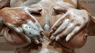 Yo stepbro, see my big tits in the shower? Let me jerk you off! 💦