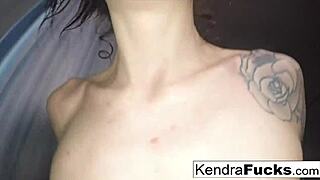 Skinny Brunette Soaks In Giant Bath Before Group Banging And Cumshot