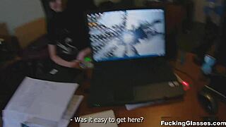 Quick teen quickie with glasses and a hot blowjob deal 😈