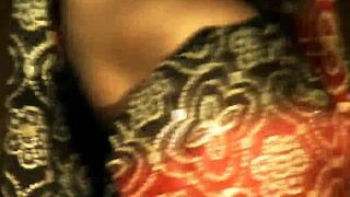 The eastern indian dancer, a brunette milf, performs a solo dance and gets exposed