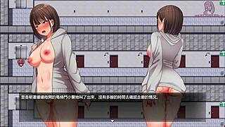 narrative of a girl masturbating in front of a camera, getting recorded, then ringing the doorbell and fleeing to the first floor