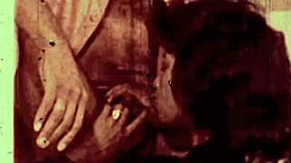 Black on black vintage scene