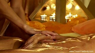 A man receives an arousing pussy massage from his mature partner