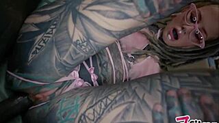 Alternative couple engages in pov anal sex, rough fuck, and ass to mouth action