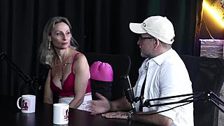 Aline Fischborn and Flávio Paiva Discuss Viagra in Sheer Red Lingerie.