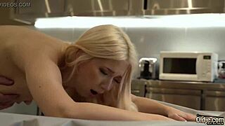 Blonde HOT SEX with Old Bald GUY