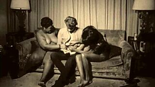 Uncover a rare vintage interracial threesome with raw, untamed group action.
