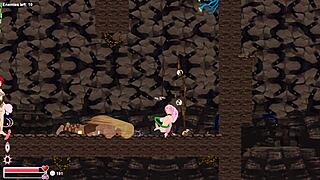 Playing futa hentai game in anime style