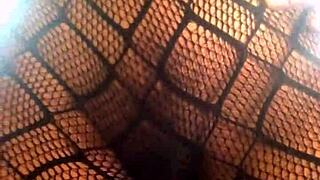 18-Year-Old Ebony Stripped and Banged Hard in Her Stockings