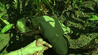 helping my twink buddy in the cornfield got real steamy! 😜