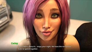 Wvm 192 interview goes smoothly with brunette in 3d cartoon