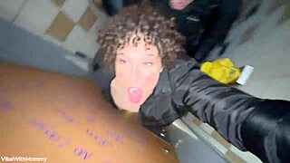 stepmom sneaks stepson into public bathroom bang