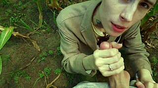 helping my twink buddy in the cornfield got real steamy! 😜