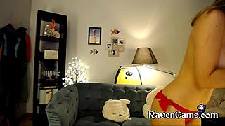 young slim college babe teasing her fans