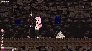 Playing futa hentai game in anime style