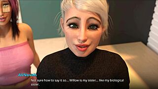 Wvm 192 interview goes smoothly with brunette in 3d cartoon