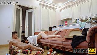 Russian teen trades shaved pussy for quick cash