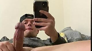 Sexy frat guy, stroking in mirror, cumming everywhere, wanna see?