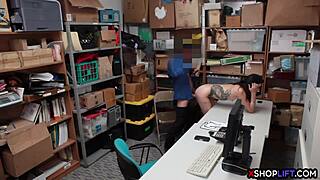 Skinny Shoplifting Teen 18+ Trades Her Pussy For Freedom