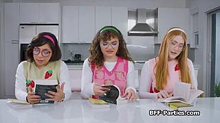 Geek chicks craving both books and hard dick tonight!