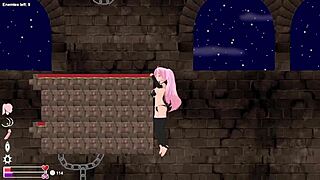 Playing futa hentai game in anime style