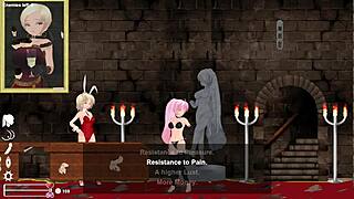 Playing futa hentai game in anime style