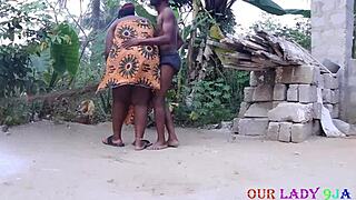 bbw big ass african lady got pounded hardcore outdoors by local bbc man, damn!