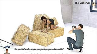 In big city pleasures, a sexy brunette shows off her big fake boobs for the camera