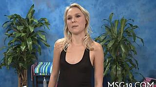 Watch this teen get her wet pussy oiled and fucked doggystyle!